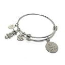 Pammytail Owl Always Love You Charm Bangle Bracelet Mother's Day Gift for Women
