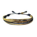 RUMI SUMAQ マリン プレッピー セーラー ノット コード フレンドシップ ブレスレット ネイビーとメタリックゴールド 女性用 RUMI SUMAQ Nautical Preppy Sailor Knot Cord Friendship Bracelet in Navy and Metallic Gold for Women