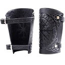 ハンドメイド フルグレイン レザー Vegvisir カフ ブレーサー - ユニークなギフト LARP ガントレット - レザー リストバンド - LARP ア...