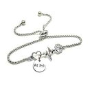 Vet Tech 足跡 ステンレススチール 調節可能なブレスレット ジュエリーギフト 獣医技師用 Pammytail Vet Tech Paw Print St...