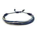 Surfer String Bracelet for Men Blue Gray White w Hematite Stones Handmade Woven ...