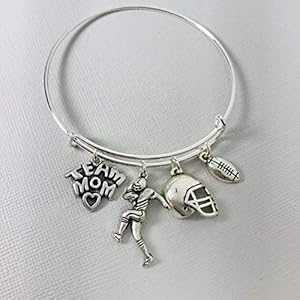 サッカー シルバートーン チャーム バングル ブレスレット ジュエリー ギフト チームママへ Our Little Charms Football Silver-Tone Charm Bangle Bracelet Jewelry Gift for Team Mom サッカー シルバートーン チャーム バングル ブレスレット ジュエリー ギフト チームママへ Our Little Charms Football Silver-Tone Charm Bangle Bracelet Jewelry Gift for Team Mom
