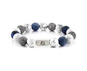 メンズ ミックス ストーン ブレスレット、ソーダライト、ハウライト、グレー ジャスパー ブレスレット Kartini Studio Men's Mixed Stone Bracelet, Sodalite, Howlite, and Grey Jasper Bracelet メンズ ミックス ストーン ブレスレット、ソーダライト、ハウライト、グレー ジャスパー ブレスレット Kartini Studio Men's Mixed Stone Bracelet, Sodalite, Howlite, and Grey Jasper Bracelet