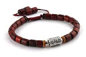 Dowling Brothers チベット仏教白檀マントラビーズブレスレット 男性または女性用 Dowling Brothers Tibetan Buddhist Sandalwood Mantra Bead Bracelet for Men or Women
