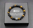 8mm オニキス、溶岩、タイガーアイ ブレスレット、メンズ ブレスレット、ストーン ブレスレット 男性 Kartini Studio 8mm Onyx, Lav...