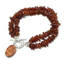 オレンジ ラスト アンバー チップ ダブル ストランド ブレスレット ファイヤー クラックル アゲート スターリング シルバー OOAK Meredithbead Orange Rust Amber Chips Double Strand Bracelet Fire Crackle Agate Sterling Silver OOAK