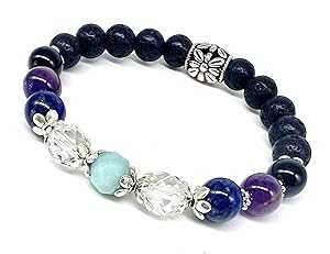 Juna Gems by Artsy Chicas Holistic Gemstone Jewelr Be CALM Gemstone bracelet/Stretch/Medium/Heal..