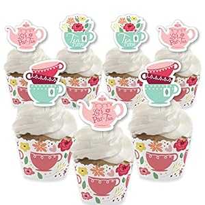 Big Dot of Happiness Floral Let's Par-Tea – カップケーキデコレーション – ガーデンティーパーティーカップケーキラッパーとトリートピックキット – 24個セット Big Dot of Happiness Floral Let s Par-Tea - Cupcake Decoration - Garden Big Dot of Happiness Floral Let's Par-Tea – カップケーキデコレーション – ガーデンティーパーティーカップケーキラッパーとトリートピックキット – 24個セット Big Dot of Happiness Floral Let s Par-Tea - Cupcake Decoration - Garden