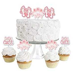 Big Dot of Happiness チュチュ かわいいバレリーナ - デザートカップケーキトッパー - バレエ誕生日パーティーやベビーシャワーのクリアトリートピック - 24 個セット Big Dot of Happiness Tutu Cute Ballerina - Dessert Cupcake Toppers - Ball