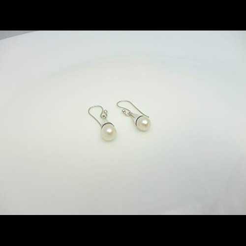 養殖真珠のイヤリング手作り 925k スターリングシルバー、ユニークなジュエリー by Handmade Studio HS3465 Cultured Pearl Earrings Handcrafted 925k Sterling Silver, Unique Jewelry by Handmade Studio HS3465