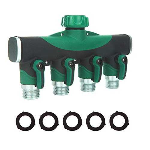 SIPIK 4ウェイホーススプリッター、ガーデン用ホーススプリッター 4ウェイ水道タップコンバータコネク..