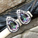 ゴージャスな 2ct ミスティック トパーズ 925 ソリッド スターリング シルバー イヤリング 15mm Natural Rocks by Kala Gorgeous 2ct Mystic Topaz 925 Solid Sterling Silver Earrings 15mm(4)