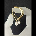 パール フープ イヤリング ゴールド ヴェルメイユ ロータス 花びら イヤー ワイヤー ホワイト クリスタル パール MiShelli Pearl Hoop Earrings Gold Vermeil Lotus Petal Ear Wires White Crystal Pearl(4)