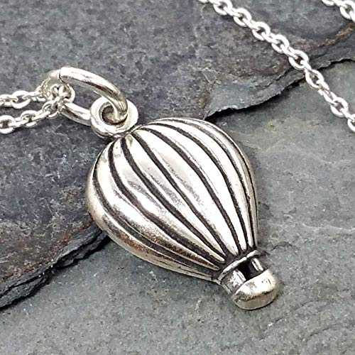 熱気球チャームネックレス - 925スターリングシルバー、18インチ EnCharmed Hot Air Balloon Charm Necklace - 925 Sterling Silver, 18"