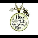 Gutsy Goodness 24 インチ My Mom ネックレス I Love You 娘からの意味のある引用ギフト Gutsy Goodness 24" My Mom Necklace I Love You Meaningful Quote Gift from Daughter