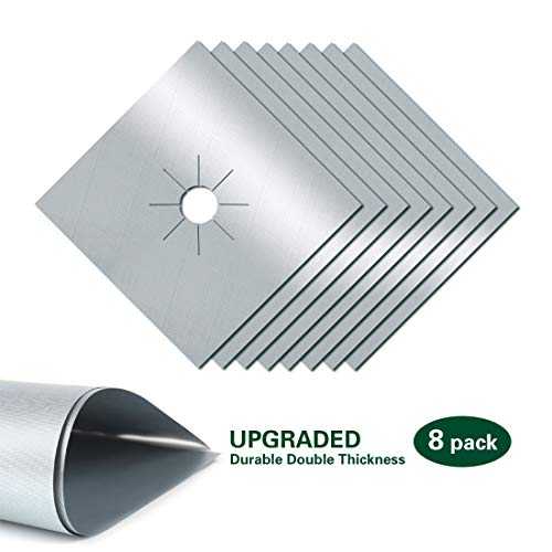 ストーブ バーナー カバー アップグレード ダブル厚さ シルバー 再利用可能 ノンスティック ガスストー..