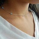 スターリングシルバー 3mm 作成オパール ビーズ チョーカー ネックレス レディース ガールズ用 Avnis Sterling Silver 3mm Created Opal Beads Choker Necklace for Women Girls(4)
