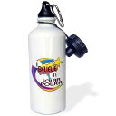 3dRose Solar Power Cute Believer Design-Sports Water Bottle, 21oz , 21 oz, Multicolored