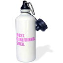 3dRose Pink Best Girlfriend Ever Text Anniversary Valentines Day Gift for Her Sp...