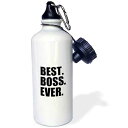 3dRose Best Ever Gifts for The Boss-Office Humor-Black Text Sports Water Bottle,...