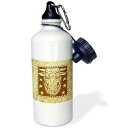 3dRose Zodiacal Constellation Taurus, Gold and Brown Design-Sports Water Bottle,...
