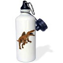 3dRose A Spinosaurus Dinosaur Attacking Sports Water Bottle, 21 oz, Multicolor