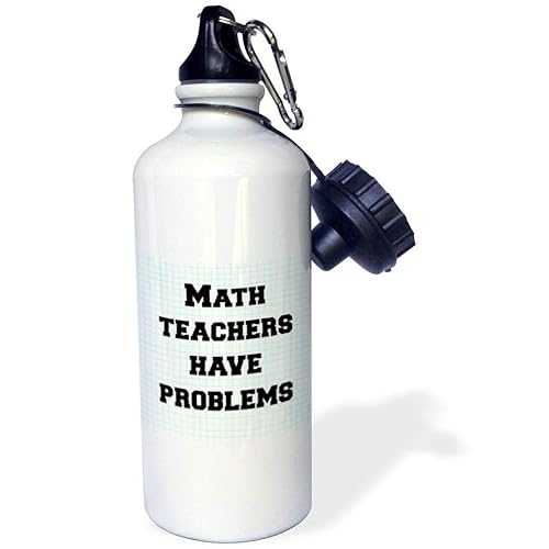 3dRose Math Teachers Have Problems-Sports Water Bottle, 21oz , 21 oz, Multicolored