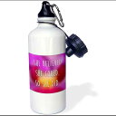 3dRose "She believed she could. So she did. Motivational quote. Flip Straw" Water Bottle, 21 oz, White