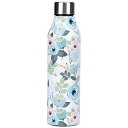Mary Square Peach Floral 17 Ounce Stainless Steel Screw Top Lid Double Wall Insu...