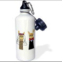 3dRose Funny Cute Llama Bride Straw Water Bottle