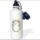 3dRose Cool Humorous Hedgehog Abstract Art Straw Water Bottle, White