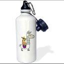 3dRose Funny Cute Sloth with Sombrero Riding White Llama Cartoon Straw Water Bot...