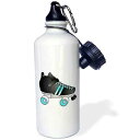 3dRose Skating Gifts-Black and Blue Roller Skate Sports Water Bottle, 21 oz, Whi...