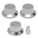 JIUWU 3PCS Knob Guitar Volume Tone Control Knob Chrome with Toggle Switch Tip Knob Cap