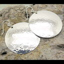 ラージ スターリング シルバー ハンマード ディスク イヤリング Cloud Cap Jewelry Large Sterling Silver Hammere...