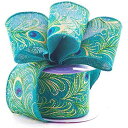2 1/2 インチ幅ピーコックグリッター生地リボン - 10 ヤード (6704) Sophie's Favors and Gifts 2 1/2 Inch W...