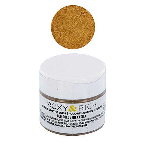 食用ハイブリッドラスターダスト、オールドゴールド、2.5グラム by Roxy & Rich ROXY & RICH COLORANTS Edible Hybrid Luster Dust, Old Gold, 2.5 Grams by Roxy & Rich