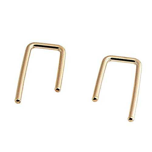 Fashion Art Jewelry 13mm Upside Down Arc U-Shaped Gold Filled Earrings...