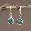 セラフィナイト ジェムストーン ミニマル ドロップ イヤリング - 925 スターリング シルバー EnCharmed Seraphinite Gemstone Minimal Drop Earrings - 925 Sterling Silver(4)