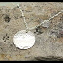 スモール ハンマード スターリング シルバー ディスク ネックレス Cloud Cap Jewelry Small Hammered Sterling Silv...