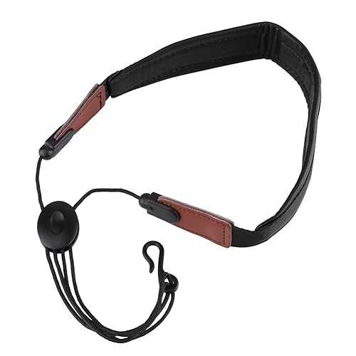 Hztyyier Universal Saxophone Strap, Adjustable Height Leather Saxophone Neck Strap for Neck Sax for Clarinet Horn Music Instrument