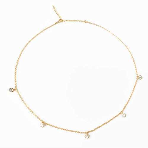 14K ゴールドフィルド ヴィーナス 5 シェーカー ネックレス、キュービック ジルコニア ダイヤモンド ペンダント付き、女性用 14 インチ~16 インチのチョーカー ネックレス Faire de la Mode 14k Gold Filled Venus 5 Shaker Necklace with Cubic 14K ゴールドフィルド ヴィーナス 5 シェーカー ネックレス、キュービック ジルコニア ダイヤモンド ペンダント付き、女性用 14 インチ~16 インチのチョーカー ネックレス Faire de la Mode 14k Gold Filled Venus 5 Shaker Necklace with Cubic