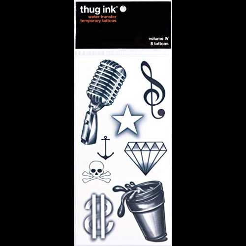 Thug Ink 一時的なタトゥー - ボリューム IV - 8 つの一時的なタトゥー ~ フェイス タトゥー ~ マイク..