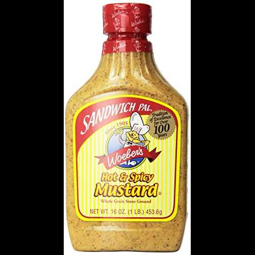 Woeber's Sandwich Pal Hot & Spicy Mustard, Six 16-Ounce Units (96-Ounces)