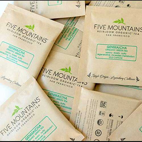 㡢Ȥߴ˥å ƥХå 100  Five Mountains Genmaicha, 100 Individually Wrapped non-GMO Organic Tea Bags