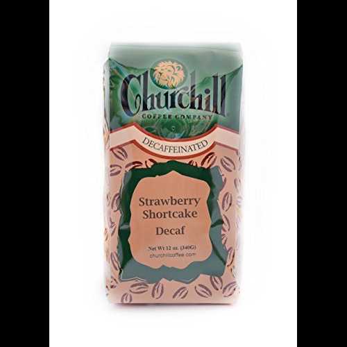 チャーチル コーヒー ストロベリー ショートケーキ 12 オンス - ホールビーン (デカフェ) Churchill Coffee Company Churchill Coffee Strawberry Shortcake 12 oz - Whole Bean (Decaf)