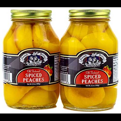Amish Wedding Foods Amish Wedding Old Fashioned Spiced Peach Halves, TWO 32 oz. Quart Jars