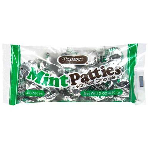 ピアソンズ ミントパティ リアルチョコレート入り 12オンスバッグ (12個パック) Pearson's Mint Patties with Real Chocolate, 12-Ounce Bags (Pack of 12)