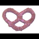 Scott's Cakes ミルクチョコレートで覆われたプレッツェル、ピンクとラベンダーの砂糖入り、1ポンドのプラスチックデリ容器入り Scott's Cakes Milk Chocolate Covered Pretzels with Pink and Lavender Sugar in a 1 Pound Plastic Deli Container