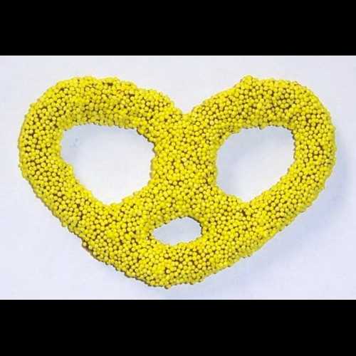 Scott's Cakes ミルクチョコレートで覆われたプレッツェル、黄色のノンパレイユ入り、1ポンドの白いベーカリーボックス入り Scott's Cakes Milk Chocolate Covered Pretzels with Yellow Non-Pareils in a 1 Pound White Bakery Box